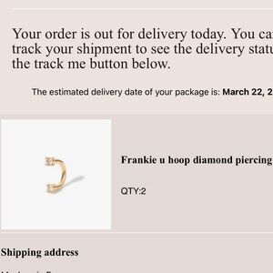 Adornmonde u-diamond earrings , excellent condition